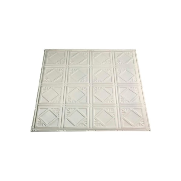 Acoustic Ceiling Products Great Lakes Tin Ludington 2' X 2' Nail-up Tin Ceiling Tile in Antique White - T57-02 - main